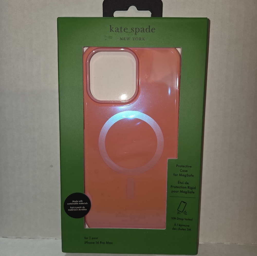 kate spade new york iPhone 14 Pro Max Case, Compatible with MagSafe - Grapefruit